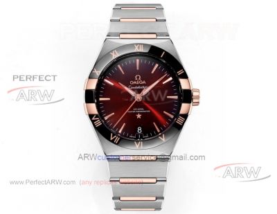 V+ Factory Swiss-grade replica Omega Master Chronometer red dial ceramic bezel 